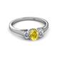2 - Orana 7x5 mm Oval Cut Yellow Sapphire and Diamond 1.49 ctw Trellis Three Stone Engagement Ring 