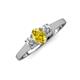 3 - Orana 7x5 mm Oval Cut Yellow Sapphire and Diamond 1.49 ctw Trellis Three Stone Engagement Ring 