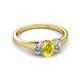 2 - Orana 7x5 mm Oval Cut Yellow Sapphire and Diamond 1.49 ctw Trellis Three Stone Engagement Ring 