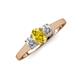 3 - Orana 7x5 mm Oval Cut Yellow Sapphire and Diamond 1.49 ctw Trellis Three Stone Engagement Ring 