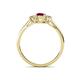 4 - Orana 7x5 mm Oval Cut Ruby and Diamond 1.49 ctw Trellis Three Stone Engagement Ring 