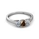 2 - Orana 7x5 mm Oval Cut Smoky Quartz and Diamond 1.34 ctw Trellis Three Stone Engagement Ring 