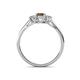 4 - Orana 7x5 mm Oval Cut Smoky Quartz and Diamond 1.34 ctw Trellis Three Stone Engagement Ring 