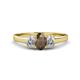 1 - Orana 7x5 mm Oval Cut Smoky Quartz and Diamond 1.34 ctw Trellis Three Stone Engagement Ring 