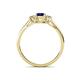 4 - Orana 7x5 mm Oval Cut Blue Sapphire and Diamond 1.49 ctw Trellis Three Stone Engagement Ring 