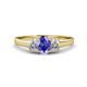 1 - Orana 7x5 mm Oval Cut Tanzanite and Diamond 1.44 ctw Trellis Three Stone Engagement Ring 