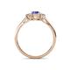 4 - Orana 7x5 mm Oval Cut Tanzanite and Diamond 1.44 ctw Trellis Three Stone Engagement Ring 