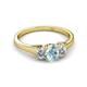 2 - Orana 7x5 mm Oval Cut Aquamarine and Diamond 1.34 ctw Trellis Three Stone Engagement Ring 