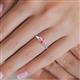 5 - Orana 7x5 mm Oval Cut Pink Tourmaline and Diamond 0.89 ctw Trellis Three Stone Engagement Ring 