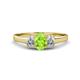 1 - Orana 7x5 mm Oval Cut Peridot and Diamond 1.44 ctw Trellis Three Stone Engagement Ring 