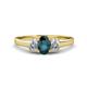 1 - Orana 7x5 mm Oval Cut London Blue Topaz and Diamond 1.44 ctw Trellis Three Stone Engagement Ring 