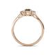 4 - Orana 7x5 mm Oval Cut Smoky Quartz and Diamond 1.34 ctw Trellis Three Stone Engagement Ring 