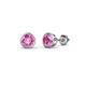 1 - Carys Pink Sapphire (3.2mm) Solitaire Stud Earrings 