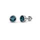 1 - Carys Blue Diamond (3.2mm) Solitaire Stud Earrings 