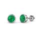 1 - Carys Emerald (3.6mm) Solitaire Stud Earrings 