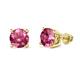 1 - Alina Pink Tourmaline (6.5mm) Solitaire Stud Earrings 