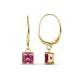 1 - Qiana Pink Tourmaline (5.5mm) Solitaire Dangling Earrings 