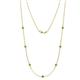 1 - Salina (7 Stn/3.4mm) Green Garnet on Cable Necklace 