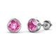 1 - Carys Pink Sapphire (5.8mm) Solitaire Stud Earrings 