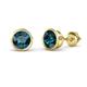 1 - Carys Blue Diamond (5.8mm) Solitaire Stud Earrings 