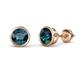 1 - Carys Blue Diamond (5.8mm) Solitaire Stud Earrings 