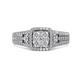 1 - Raina Prima Round Composite Diamond 1.00 ctw Vintage Style Cluster Halo Ring 
