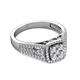 2 - Raina Prima Round Composite Diamond 1.00 ctw Vintage Style Cluster Halo Ring 
