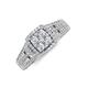 3 - Raina Prima Round Composite Diamond 1.00 ctw Vintage Style Cluster Halo Ring 