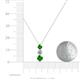 4 - Kesha (4.2mm) Round Green Garnet and Lab Grown Diamond Graduated Three Stone Drop Pendant 