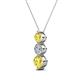 2 - Kesha (4.2mm) Round Yellow Sapphire and Lab Grown Diamond Graduated Three Stone Drop Pendant 