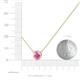 3 - Merilyn 6.50 mm Round Lab Created Pink Sapphire Bezel Set Solitaire Pendant 