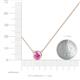 3 - Merilyn 6.50 mm Round Lab Created Pink Sapphire Bezel Set Solitaire Pendant 