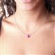 4 - Merilyn 8.00 mm Round Pink Sapphire Bezel Set Solitaire Pendant 