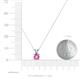 3 - Jassiel 5.00 mm Round Lab Created Pink Sapphire Double Bail Solitaire Pendant Necklace 