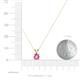 3 - Jassiel 5.00 mm Round Lab Created Pink Sapphire Double Bail Solitaire Pendant Necklace 