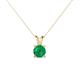1 - Jassiel 5.50 mm Round Emerald Double Bail Solitaire Pendant Necklace 