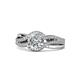 1 - Aimee Signature 1.31 ctw IGI Certified Lab Grown Diamond Round (6.50 mm) & Natural Diamond Round (1.10 mm) Bypass Halo Engagement Ring 