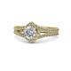 1 - Meryl Signature 1.30 ctwIGI Certified Round Lab Grown Diamond (VS1/F) and Natural Diamond Engagement Ring 