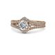1 - Meryl Signature 1.30 ctwIGI Certified Round Lab Grown Diamond (VS1/F) and Natural Diamond Engagement Ring 