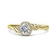 1 - Oriana Signature 1.18 ctw IGI Certified Round Lab Grown Diamond (VS1/F) and Natural Diamond Engagement Ring 