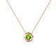 Arela 3.40 mm Round Peridot Donut Bezel Solitaire Pendant Necklace 