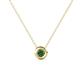 Arela 3.40 mm Round Lab Created Alexandrite Donut Bezel Solitaire Pendant Necklace 