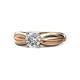 1 - Kayla Signature 1.07 ctw IGI Certified Lab Grown Diamond Round (6.50 mm) & Natural Diamond Round (2.10 mm) Engagement Ring 