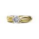 1 - Kayla Signature 1.07 ctw IGI Certified Lab Grown Diamond Round (6.50 mm) & Natural Diamond Round (2.10 mm) Engagement Ring 