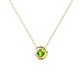 Arela 3.80 mm Round Peridot Donut Bezel Solitaire Pendant Necklace 