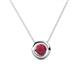 Arela 4.80 mm Round Ruby Donut Bezel Solitaire Pendant Necklace 