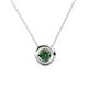 Arela 4.80 mm Round Lab Created Alexandrite Donut Bezel Solitaire Pendant Necklace 