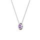 2 - Arela 3.40 mm Round Amethyst Donut Bezel Solitaire Pendant Necklace 