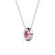 2 - Arela 5.00 mm Round Lab Created Pink Sapphire Donut Bezel Solitaire Pendant Necklace 