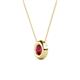 2 - Arela 5.00 mm Round Ruby Donut Bezel Solitaire Pendant Necklace 